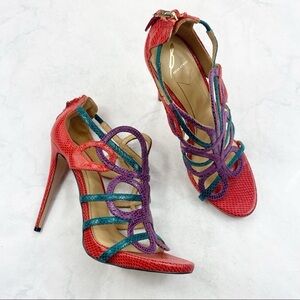 [Brian Atwood] Caged Mutli-Colored Heels